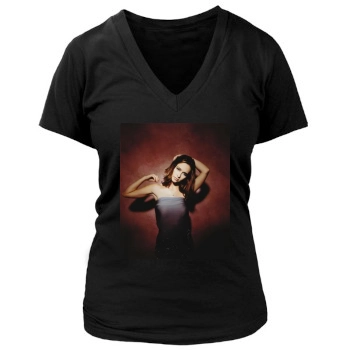 Jennifer Love Hewitt Women's Deep V-Neck TShirt