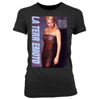 Jenny McCarthy Women's Junior Cut Crewneck T-Shirt