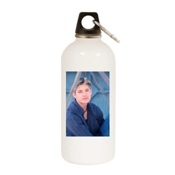 Jensen Ackles White Water Bottle With Carabiner