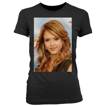 Jessica Alba Women's Junior Cut Crewneck T-Shirt