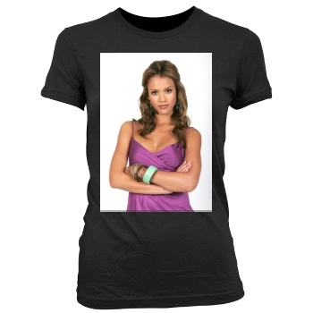 Jessica Alba Women's Junior Cut Crewneck T-Shirt