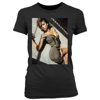 Jessica Alba Women's Junior Cut Crewneck T-Shirt