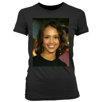 Jessica Alba Women's Junior Cut Crewneck T-Shirt