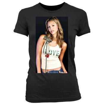 Jessica Alba Women's Junior Cut Crewneck T-Shirt