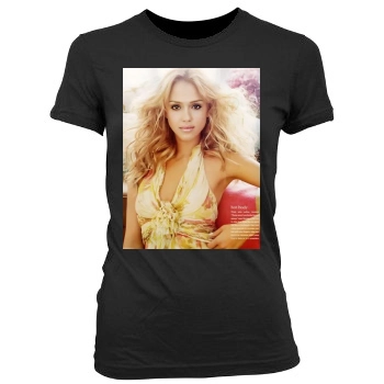 Jessica Alba Women's Junior Cut Crewneck T-Shirt