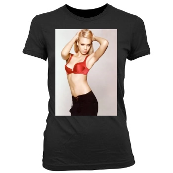 Jessica Alba Women's Junior Cut Crewneck T-Shirt