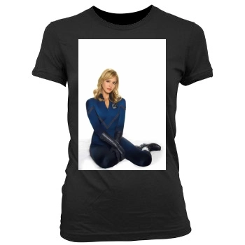 Jessica Alba Women's Junior Cut Crewneck T-Shirt