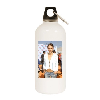 Jessica Alba White Water Bottle With Carabiner