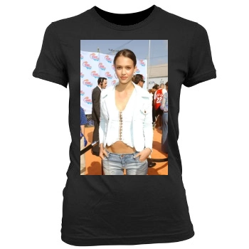 Jessica Alba Women's Junior Cut Crewneck T-Shirt