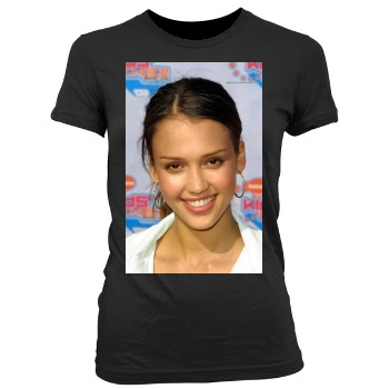 Jessica Alba Women's Junior Cut Crewneck T-Shirt