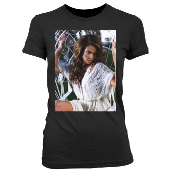 Jessica Alba Women's Junior Cut Crewneck T-Shirt