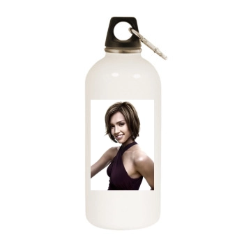 Jessica Alba White Water Bottle With Carabiner