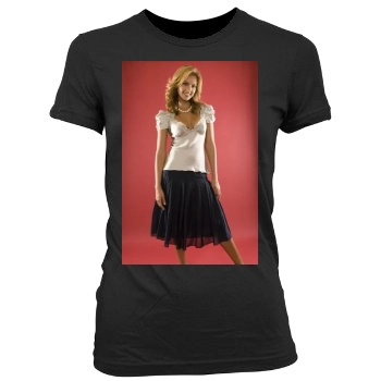 Jessica Alba Women's Junior Cut Crewneck T-Shirt