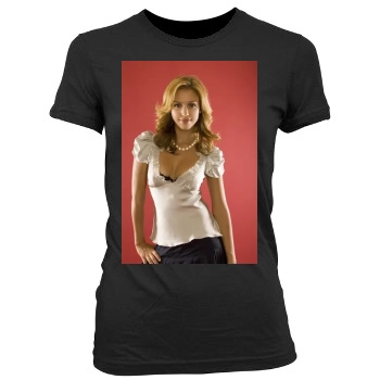 Jessica Alba Women's Junior Cut Crewneck T-Shirt