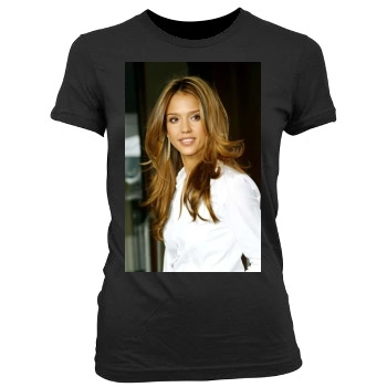 Jessica Alba Women's Junior Cut Crewneck T-Shirt