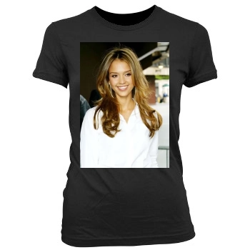 Jessica Alba Women's Junior Cut Crewneck T-Shirt