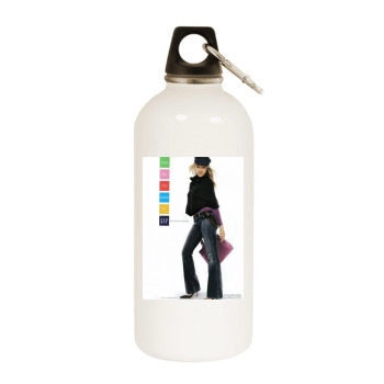 Jessica Alba White Water Bottle With Carabiner