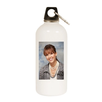 Jessica Alba White Water Bottle With Carabiner