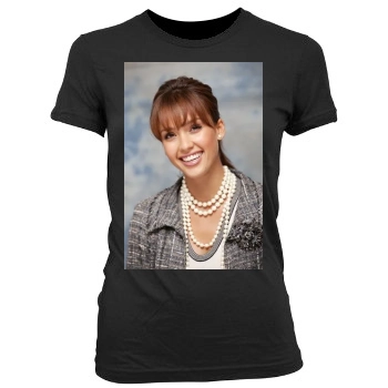 Jessica Alba Women's Junior Cut Crewneck T-Shirt