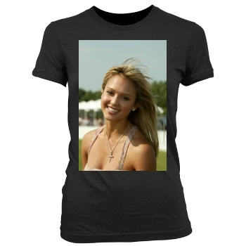 Jessica Alba Women's Junior Cut Crewneck T-Shirt