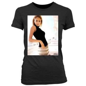 Jessica Alba Women's Junior Cut Crewneck T-Shirt