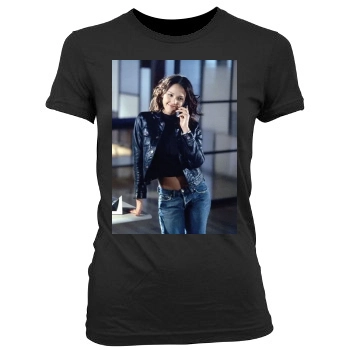 Jessica Alba Women's Junior Cut Crewneck T-Shirt