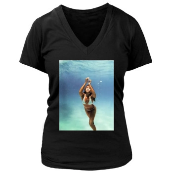 Jessica Alba Women's Deep V-Neck TShirt