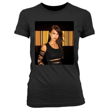 Jessica Alba Women's Junior Cut Crewneck T-Shirt