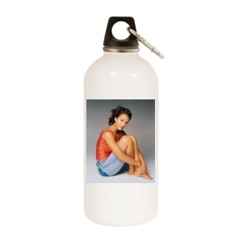 Jessica Alba White Water Bottle With Carabiner