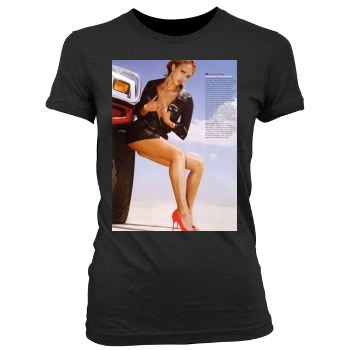 Jessica Alba Women's Junior Cut Crewneck T-Shirt