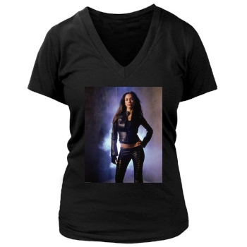 Jessica Alba Women's Deep V-Neck TShirt