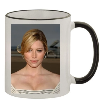 Jessica Biel 11oz Colored Rim & Handle Mug