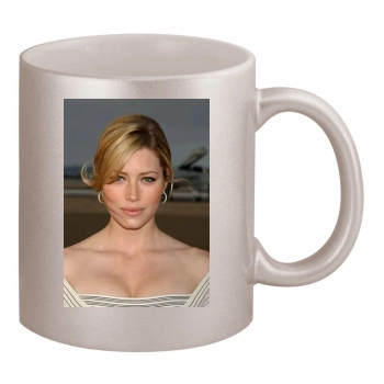 Jessica Biel 11oz Metallic Silver Mug