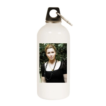 Jessica Biel White Water Bottle With Carabiner