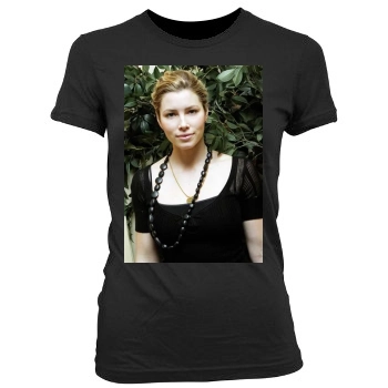 Jessica Biel Women's Junior Cut Crewneck T-Shirt