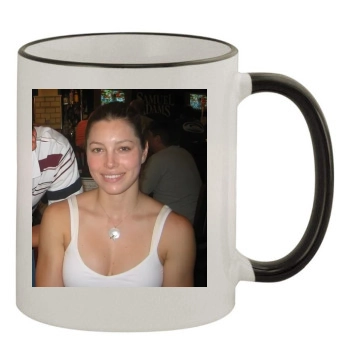 Jessica Biel 11oz Colored Rim & Handle Mug