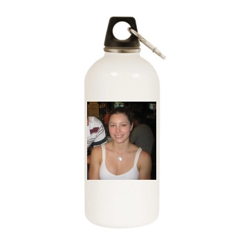 Jessica Biel White Water Bottle With Carabiner