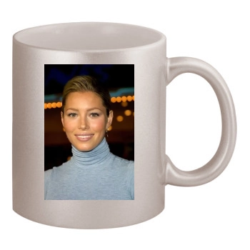 Jessica Biel 11oz Metallic Silver Mug