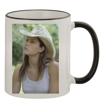 Jessica Biel 11oz Colored Rim & Handle Mug