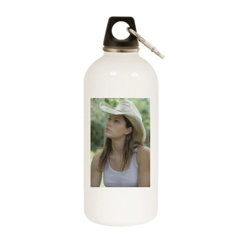 Jessica Biel White Water Bottle With Carabiner