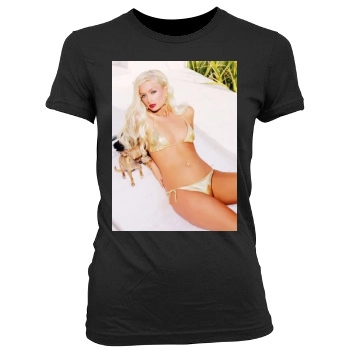 Paris Hilton Women's Junior Cut Crewneck T-Shirt