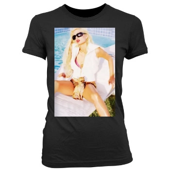 Paris Hilton Women's Junior Cut Crewneck T-Shirt