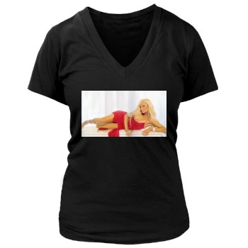 Paris Hilton Women's Deep V-Neck TShirt