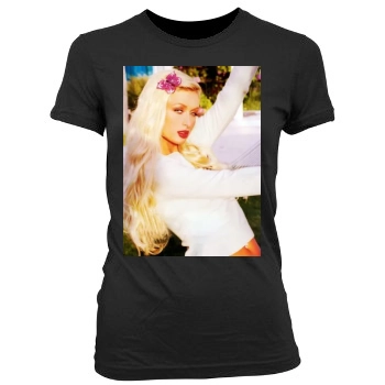 Paris Hilton Women's Junior Cut Crewneck T-Shirt