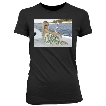 Paris Hilton Women's Junior Cut Crewneck T-Shirt