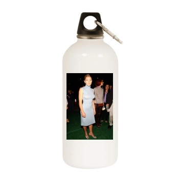 Jessica Biel White Water Bottle With Carabiner