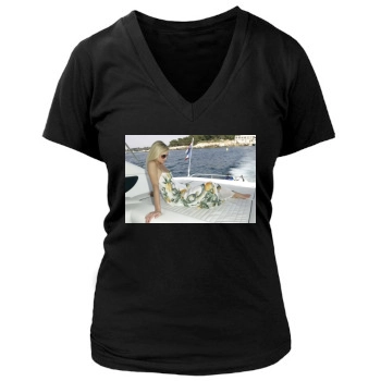 Paris Hilton Women's Deep V-Neck TShirt