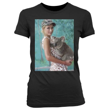 Paris Hilton Women's Junior Cut Crewneck T-Shirt