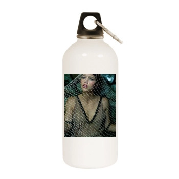 Jessica Biel White Water Bottle With Carabiner