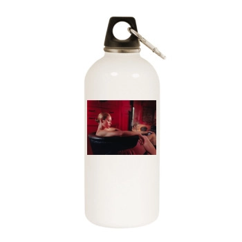 Jessica Biel White Water Bottle With Carabiner